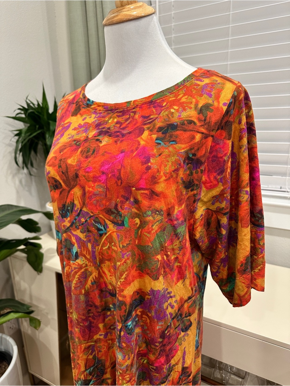 Peruvian Connection Orange and Red Printed Dress - Picture 2 of 10